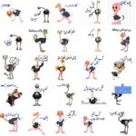 دانلود استیکر خنده دار شترمرغ با متن فارسی